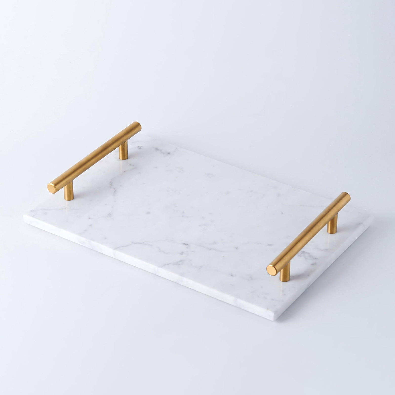 Luxury Marble Serving Tray with Brass Handles | Vanity Tray | Kitchen Organizer | Coffee Table Display | Restaurant Serving Tray